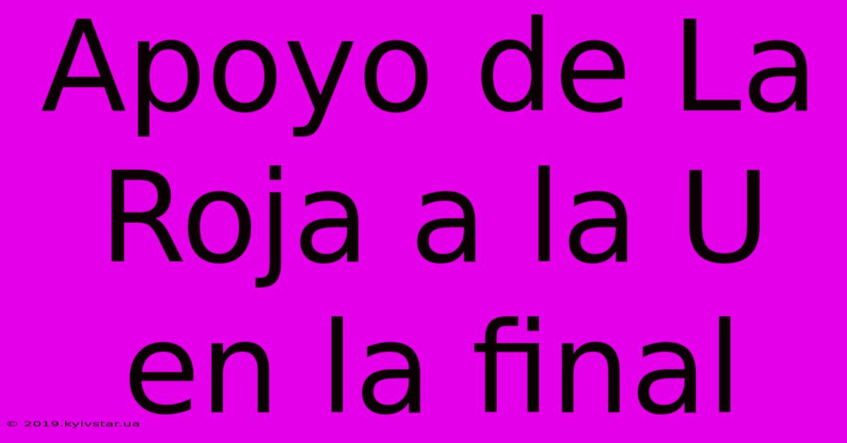 Apoyo De La Roja A La U En La Final