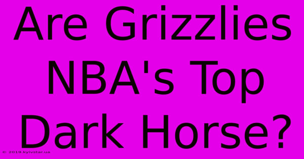 Are Grizzlies NBA's Top Dark Horse?