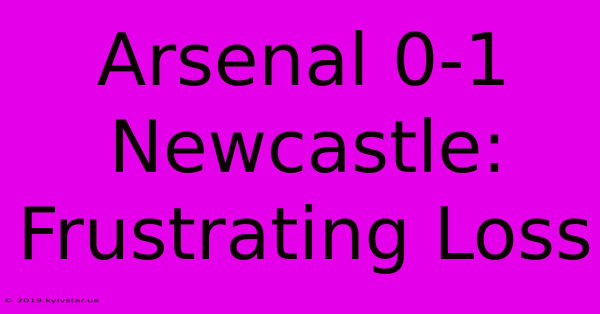 Arsenal 0-1 Newcastle: Frustrating Loss