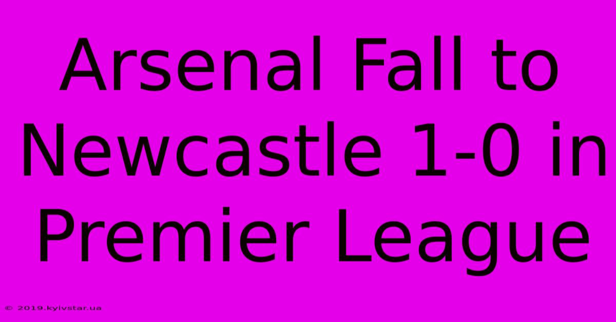 Arsenal Fall To Newcastle 1-0 In Premier League