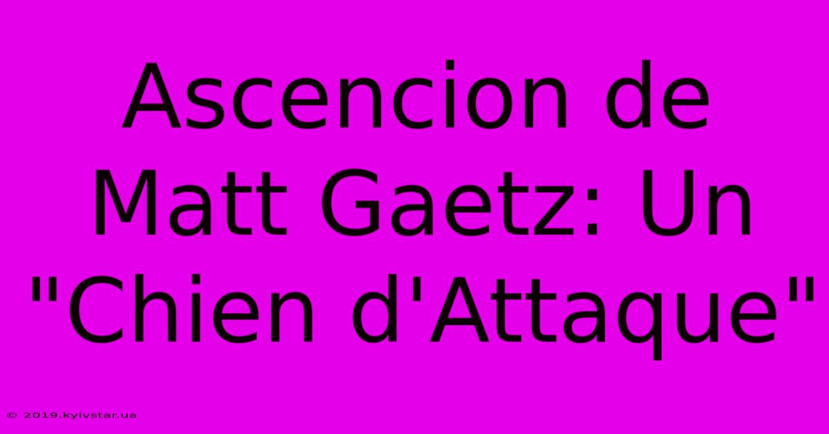 Ascencion De Matt Gaetz: Un 