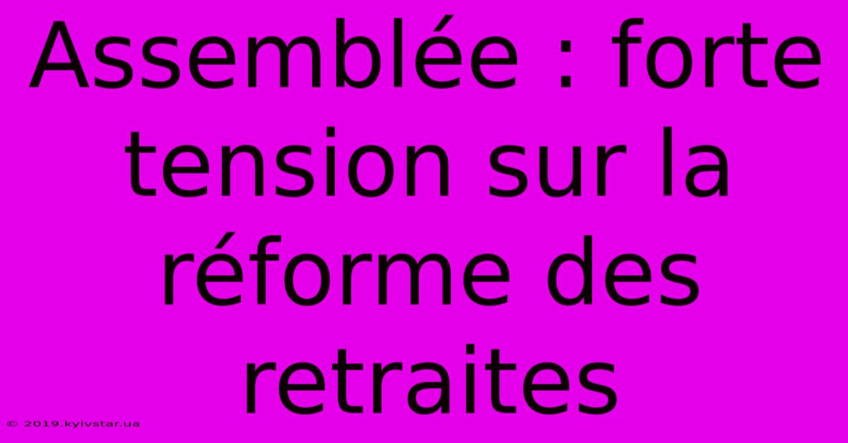 Assemblée : Forte Tension Sur La Réforme Des Retraites