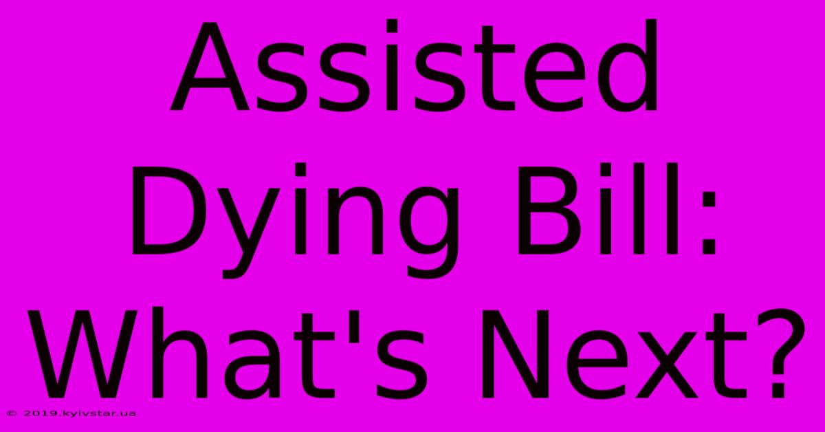 Assisted Dying Bill: What's Next?