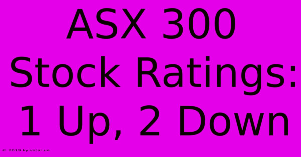 ASX 300 Stock Ratings: 1 Up, 2 Down