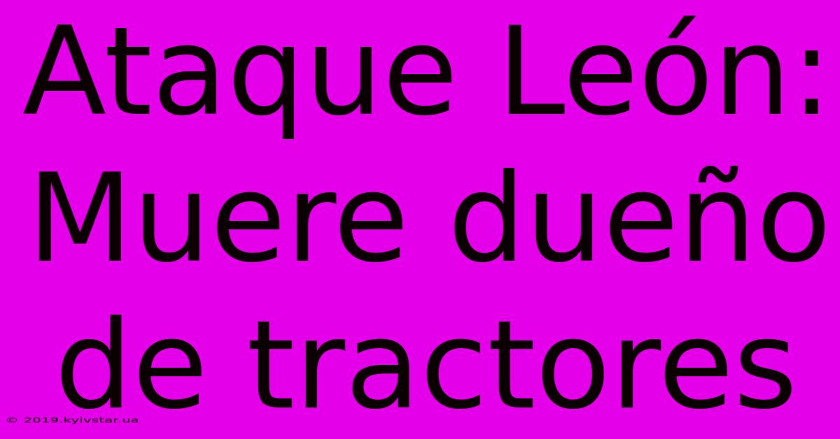 Ataque León: Muere Dueño De Tractores