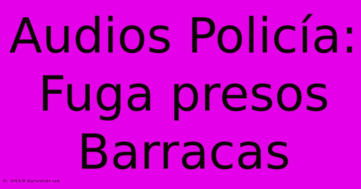 Audios Policía: Fuga Presos Barracas