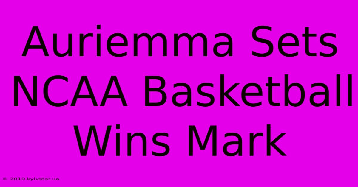 Auriemma Sets NCAA Basketball Wins Mark