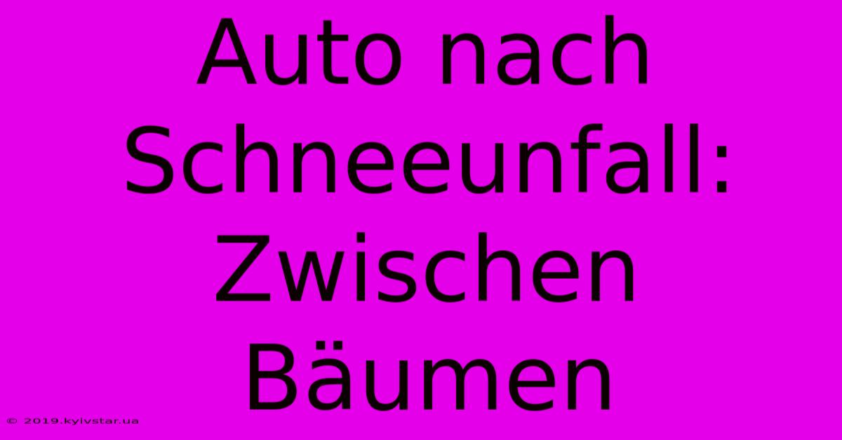 Auto Nach Schneeunfall: Zwischen Bäumen