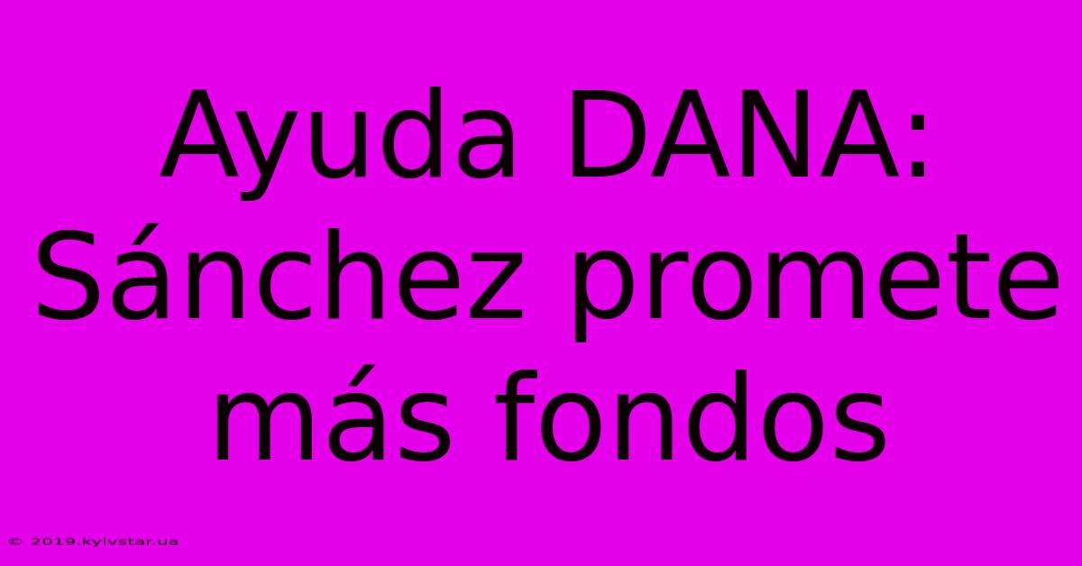 Ayuda DANA:  Sánchez Promete Más Fondos