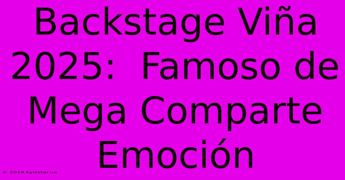 Backstage Viña 2025:  Famoso De Mega Comparte Emoción