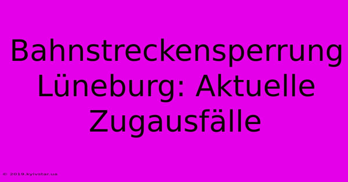 Bahnstreckensperrung Lüneburg: Aktuelle Zugausfälle