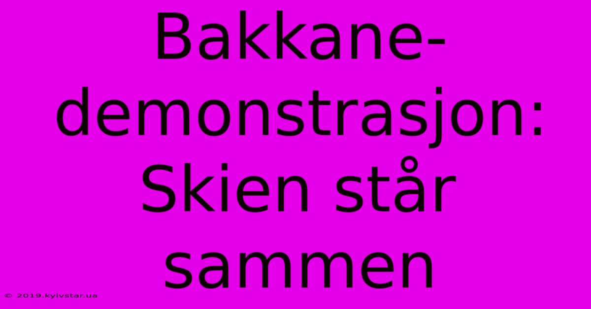 Bakkane-demonstrasjon: Skien Står Sammen 