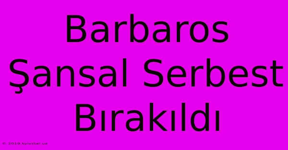 Barbaros Şansal Serbest Bırakıldı