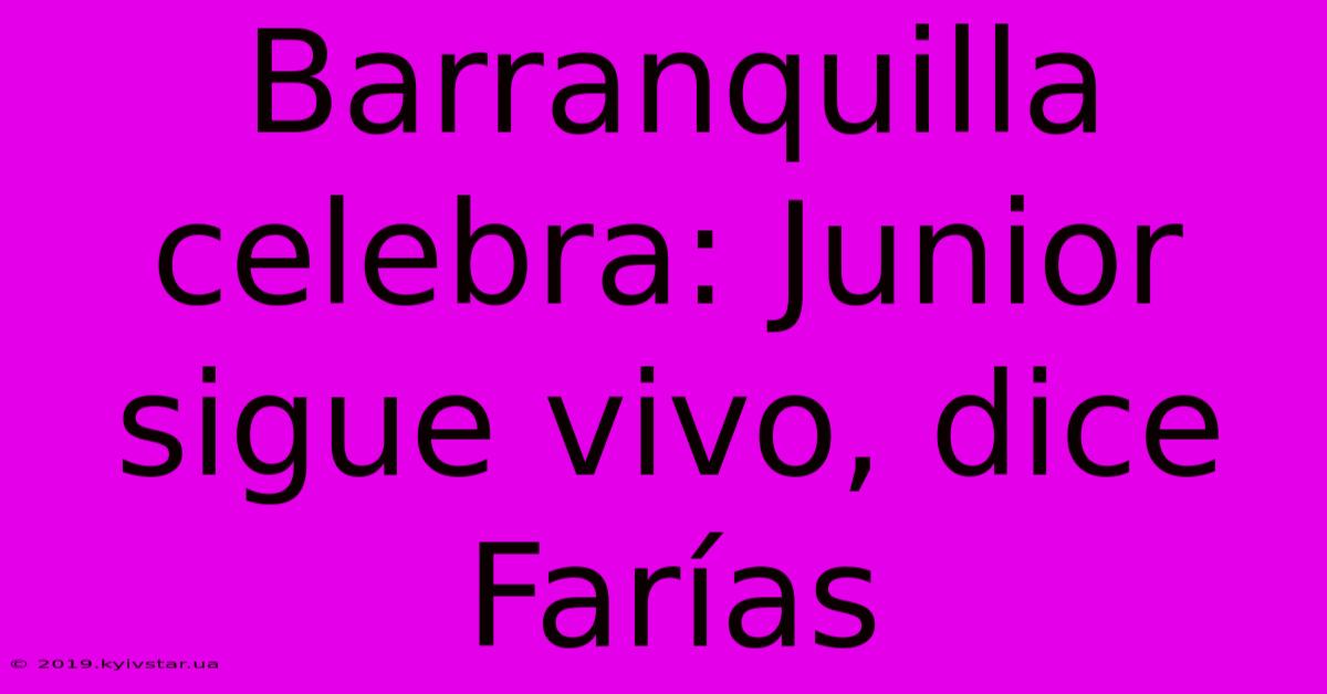 Barranquilla Celebra: Junior Sigue Vivo, Dice Farías