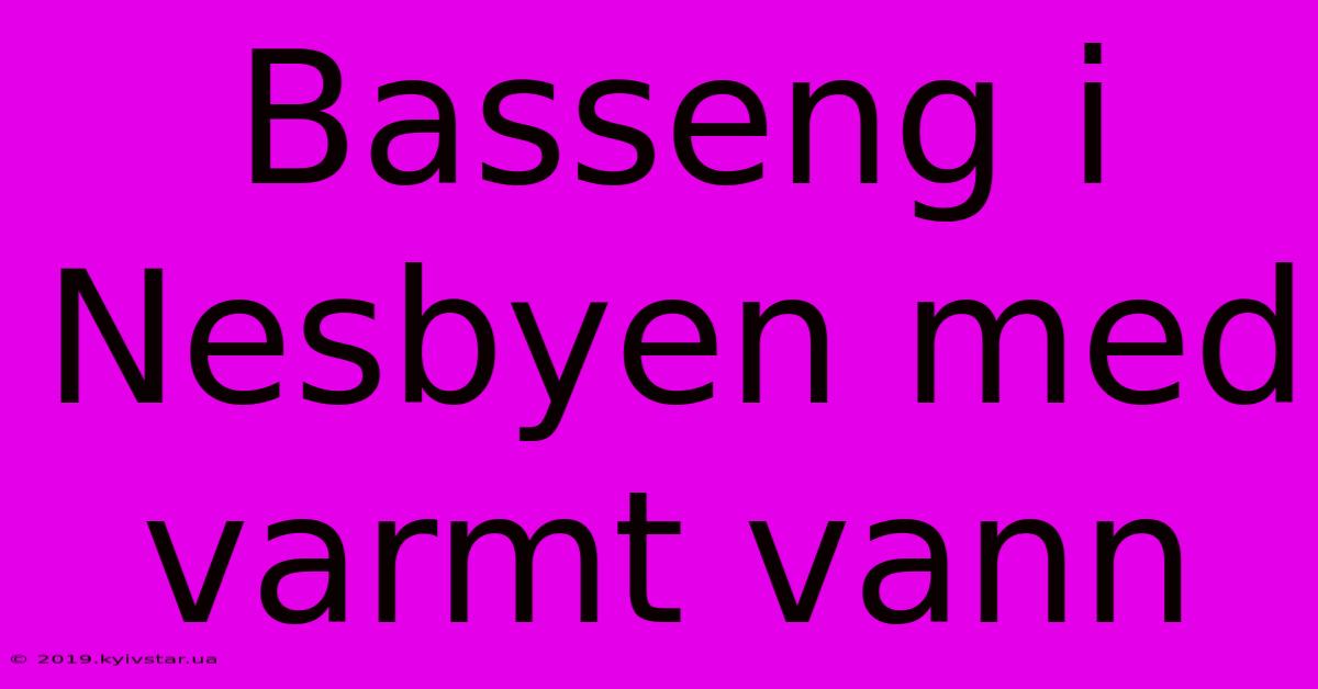 Basseng I Nesbyen Med Varmt Vann