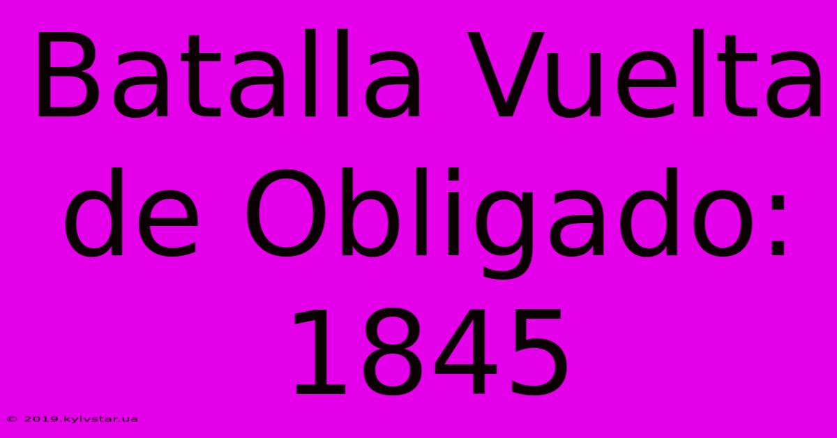 Batalla Vuelta De Obligado: 1845