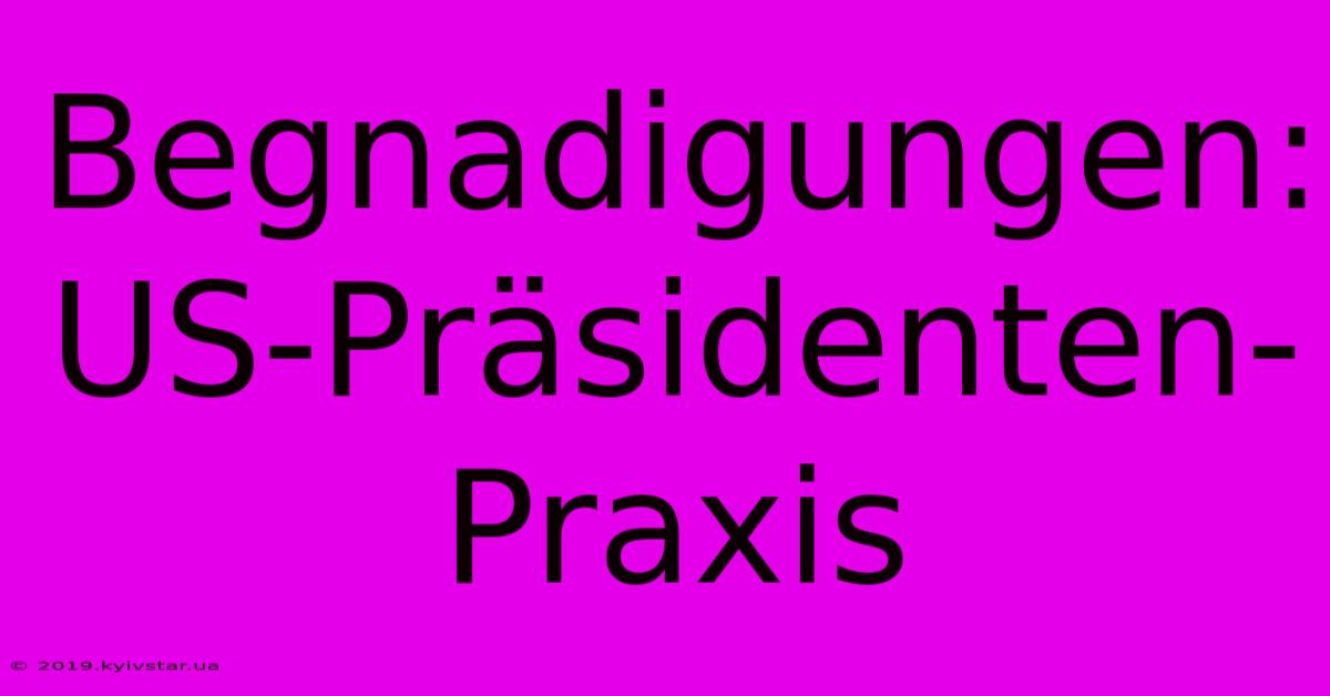 Begnadigungen: US-Präsidenten-Praxis