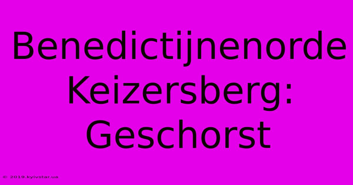 Benedictijnenorde Keizersberg:  Geschorst