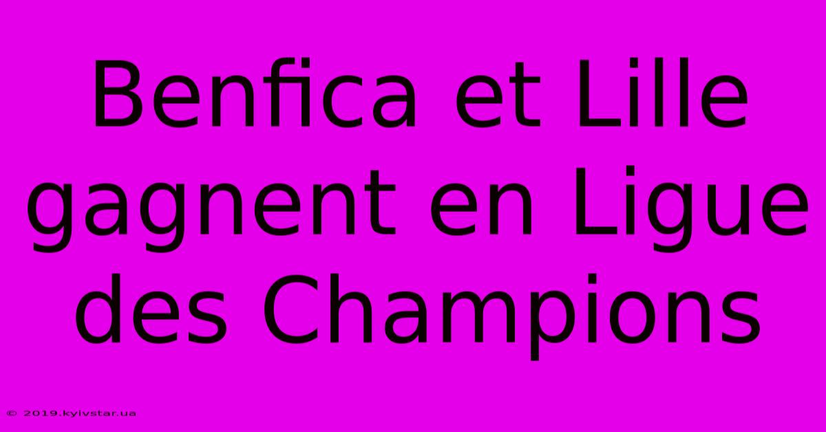 Benfica Et Lille Gagnent En Ligue Des Champions