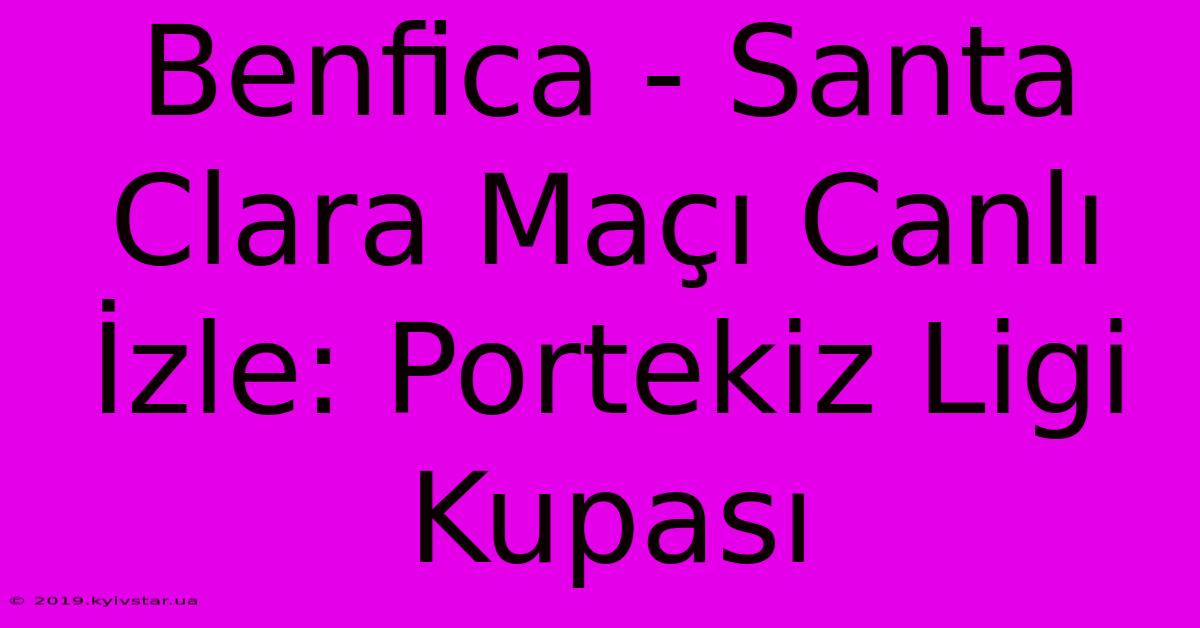 Benfica - Santa Clara Maçı Canlı İzle: Portekiz Ligi Kupası