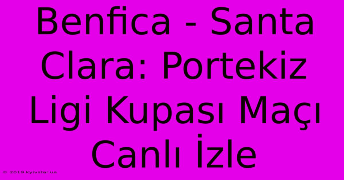 Benfica - Santa Clara: Portekiz Ligi Kupası Maçı Canlı İzle