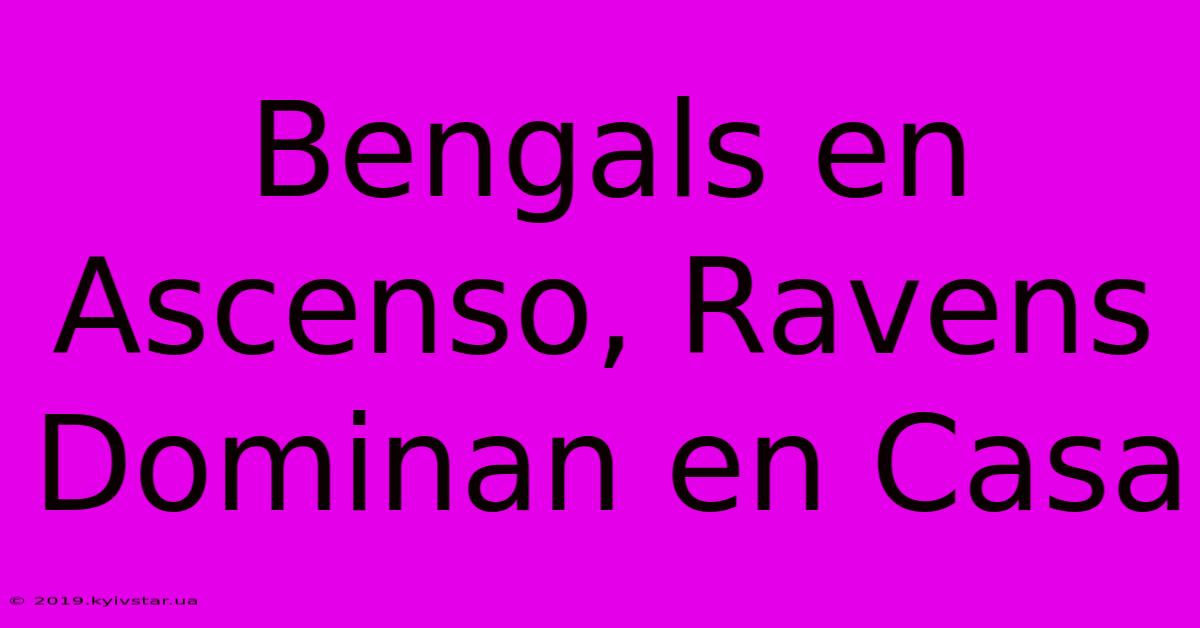 Bengals En Ascenso, Ravens Dominan En Casa