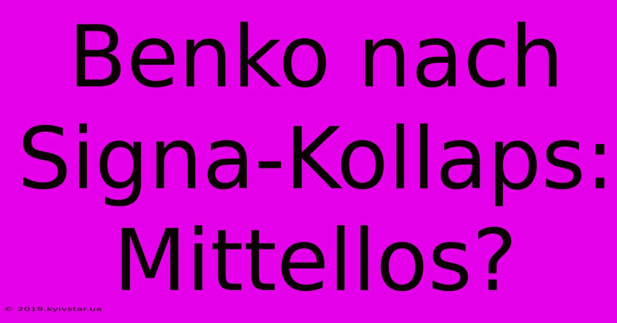 Benko Nach Signa-Kollaps: Mittellos?