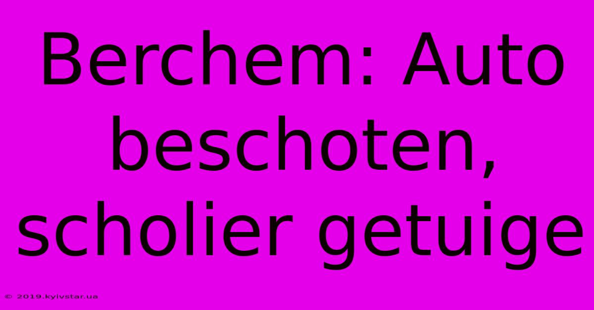 Berchem: Auto Beschoten, Scholier Getuige