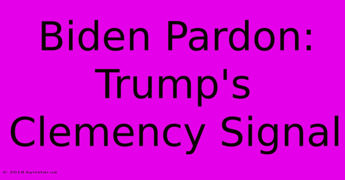 Biden Pardon: Trump's Clemency Signal