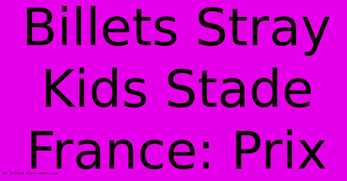 Billets Stray Kids Stade France: Prix