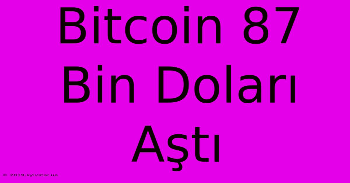 Bitcoin 87 Bin Doları Aştı