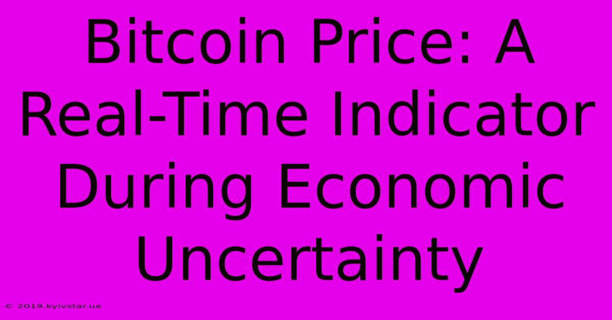 Bitcoin Price: A Real-Time Indicator During Economic Uncertainty