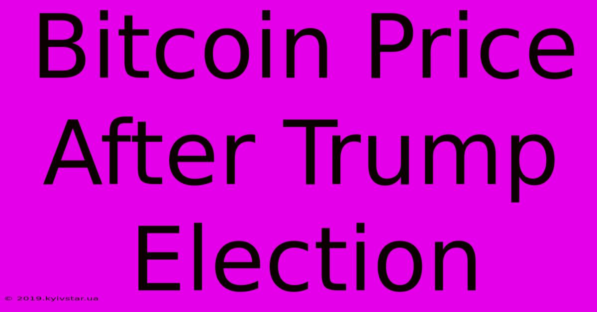 Bitcoin Price After Trump Election