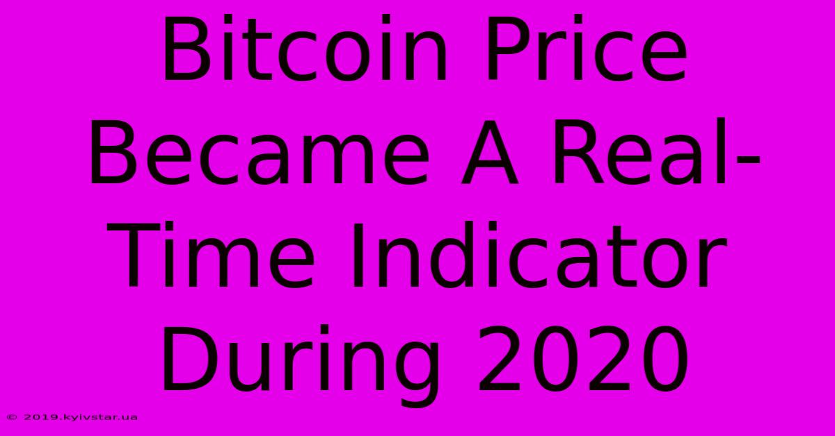 Bitcoin Price Became A Real-Time Indicator During 2020 