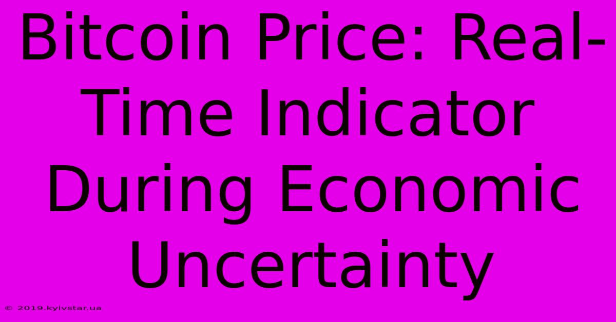 Bitcoin Price: Real-Time Indicator During Economic Uncertainty