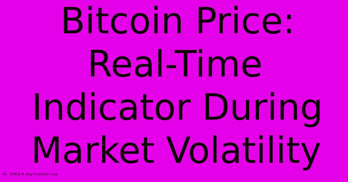 Bitcoin Price: Real-Time Indicator During Market Volatility