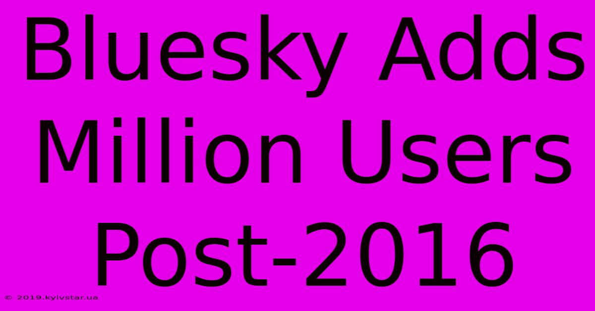 Bluesky Adds Million Users Post-2016