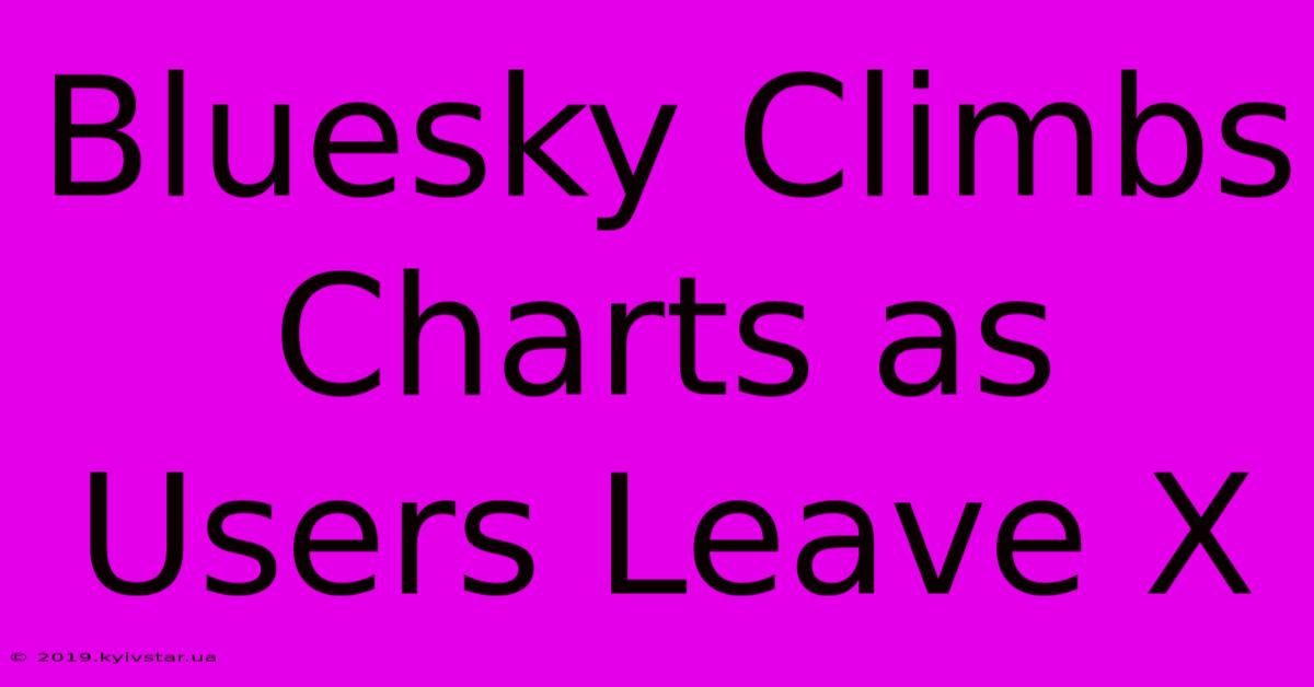 Bluesky Climbs Charts As Users Leave X