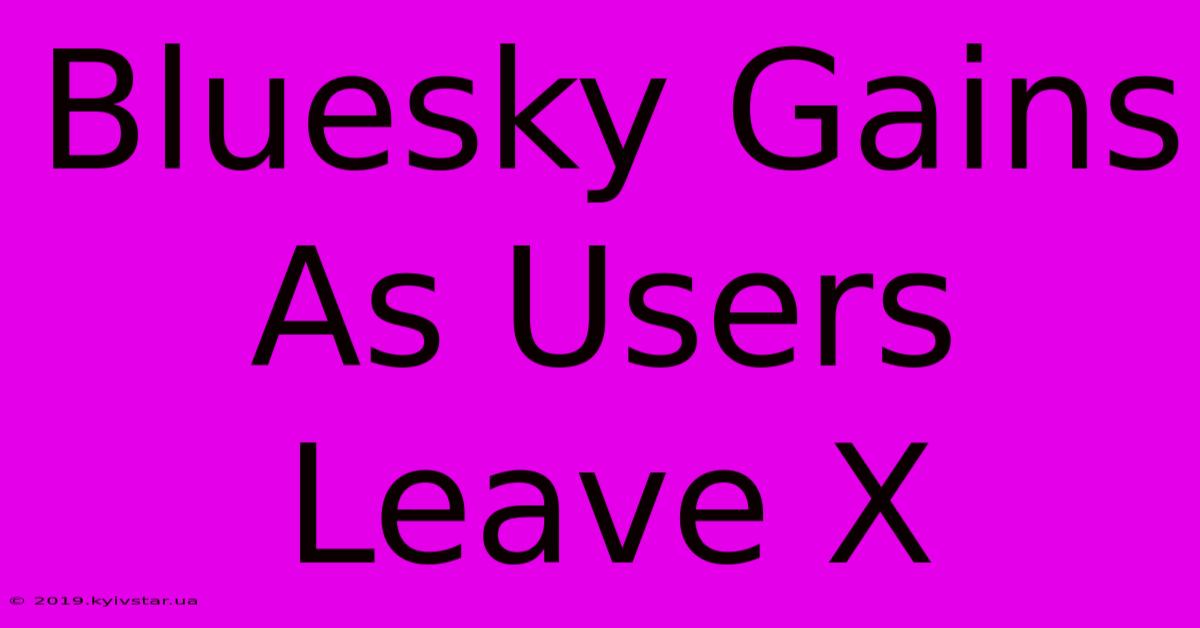 Bluesky Gains As Users Leave X 