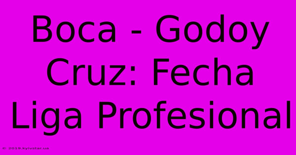 Boca - Godoy Cruz: Fecha Liga Profesional