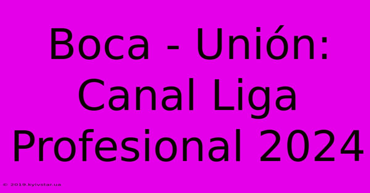 Boca - Unión: Canal Liga Profesional 2024