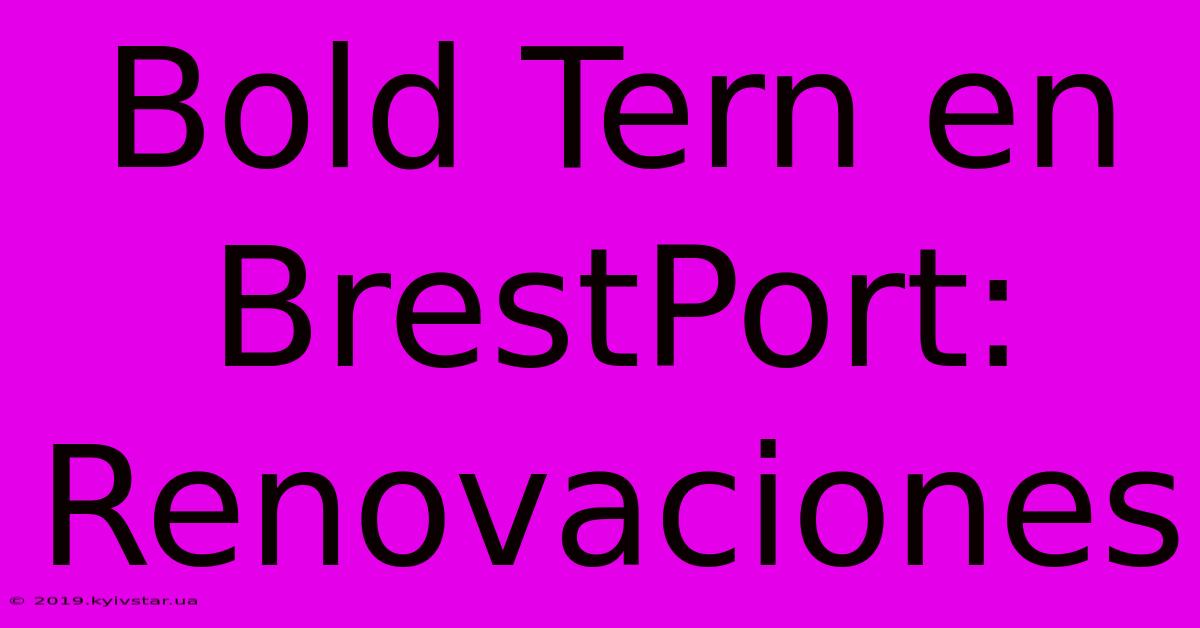 Bold Tern En BrestPort: Renovaciones