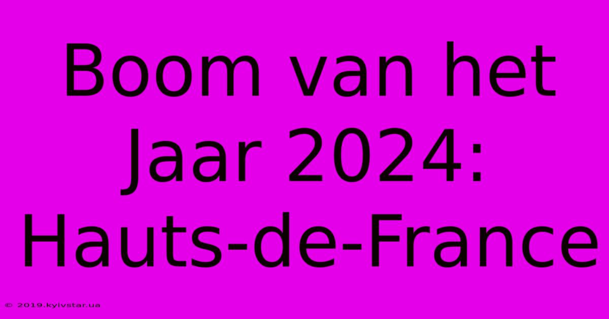 Boom Van Het Jaar 2024: Hauts-de-France