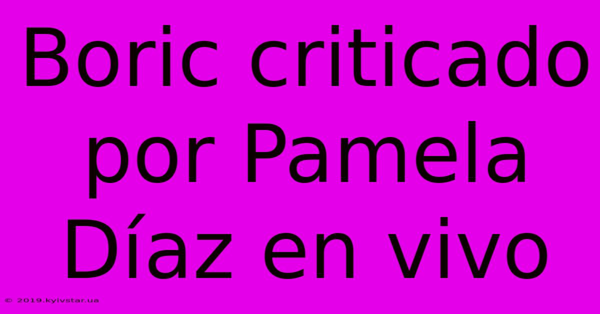 Boric Criticado Por Pamela Díaz En Vivo