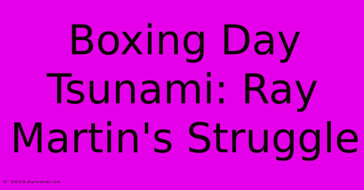 Boxing Day Tsunami: Ray Martin's Struggle