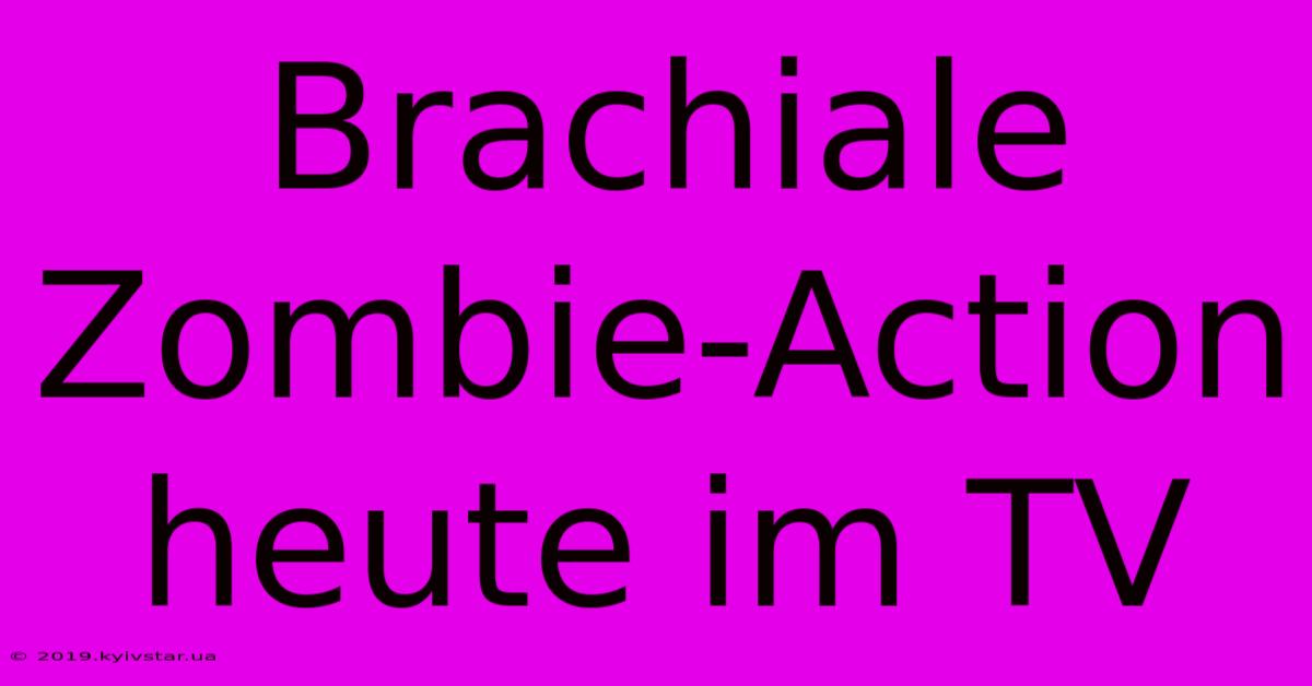 Brachiale Zombie-Action Heute Im TV