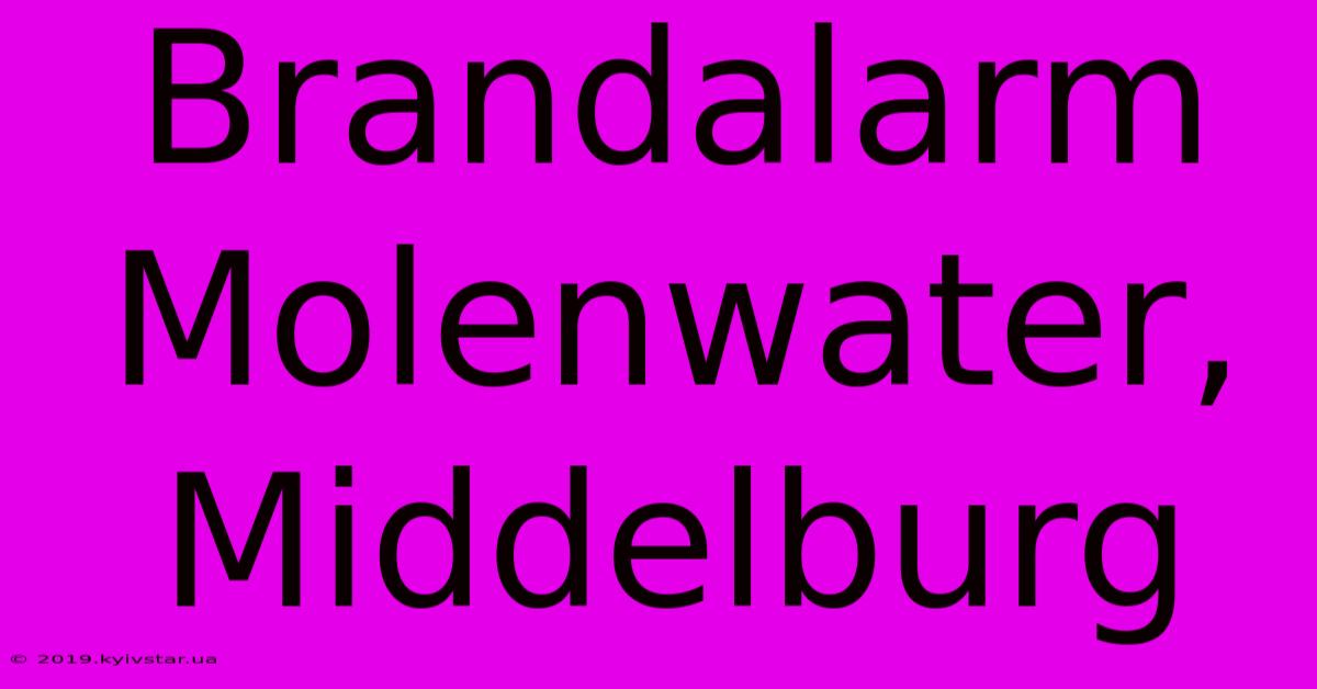 Brandalarm Molenwater, Middelburg