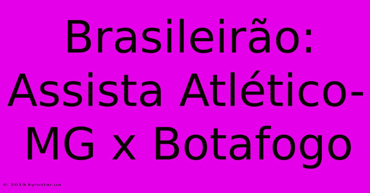 Brasileirão: Assista Atlético-MG X Botafogo