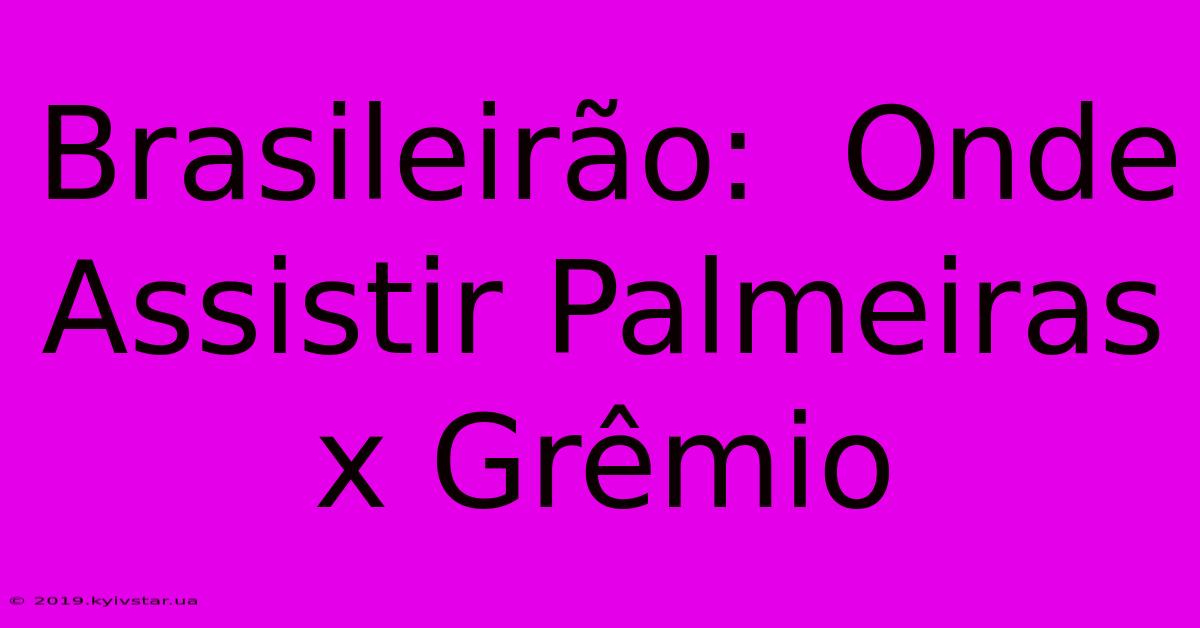 Brasileirão:  Onde Assistir Palmeiras X Grêmio