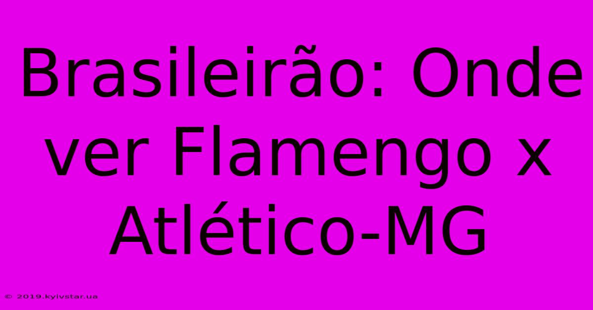 Brasileirão: Onde Ver Flamengo X Atlético-MG